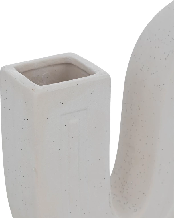 Vazo Snaky qeramike, ngjyrë e bardhë, 25x5x21cm