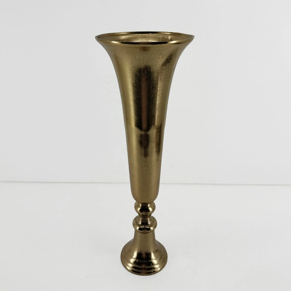 Vazo FLORES, alumin, ngjyrë ari, 19x19x55 cm