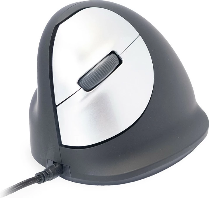 Maus R-Go HE, ergonomik i madh, USB, 2400 DPI, për të majtë, i zi/argjendtë