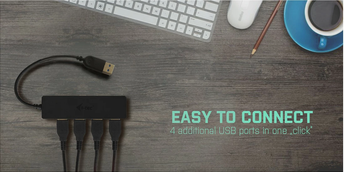 USB hub i-tec Advance, 4x USB-A USB 3.2 Gen 1, 5Gbps, 0.2m, i zi