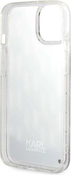 Mbështjellës Karl Lagerfeld KLHCP14SLMNMK për iPhone 14 6.1", hardcase, Liquid Glitter Monogram, zi