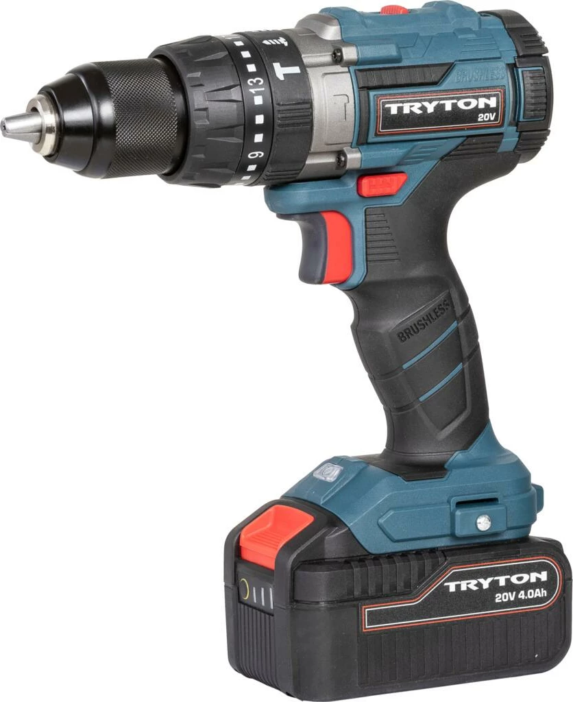 Trapan/vidalec me bateri TRYTON TBLV204 20V 50Nm Brushless, 2x4Ah, me karikues e valixhe