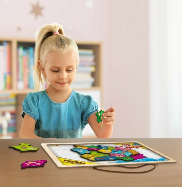 Hartë magnetike e Polonisë Lisciani I'M A Genius 304-PL105496, dru, edukative, copa magnetike, 7+