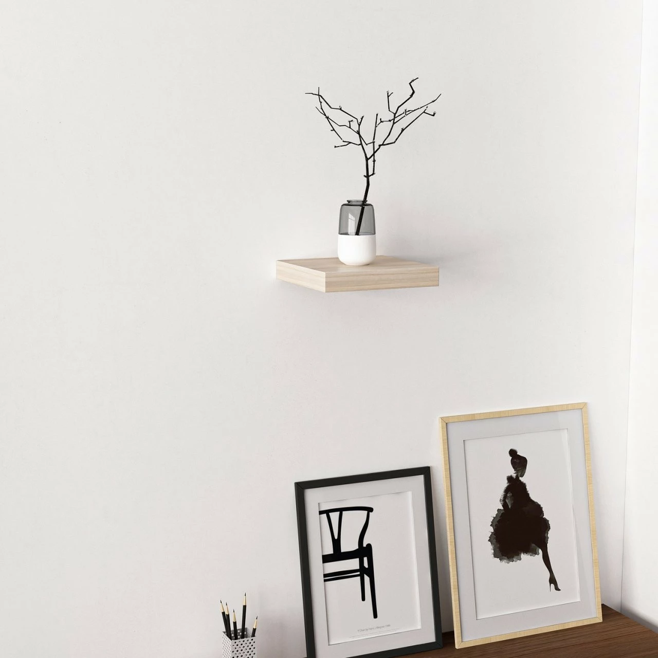 Raft muri Skye Decor, i zi, 23 cm
