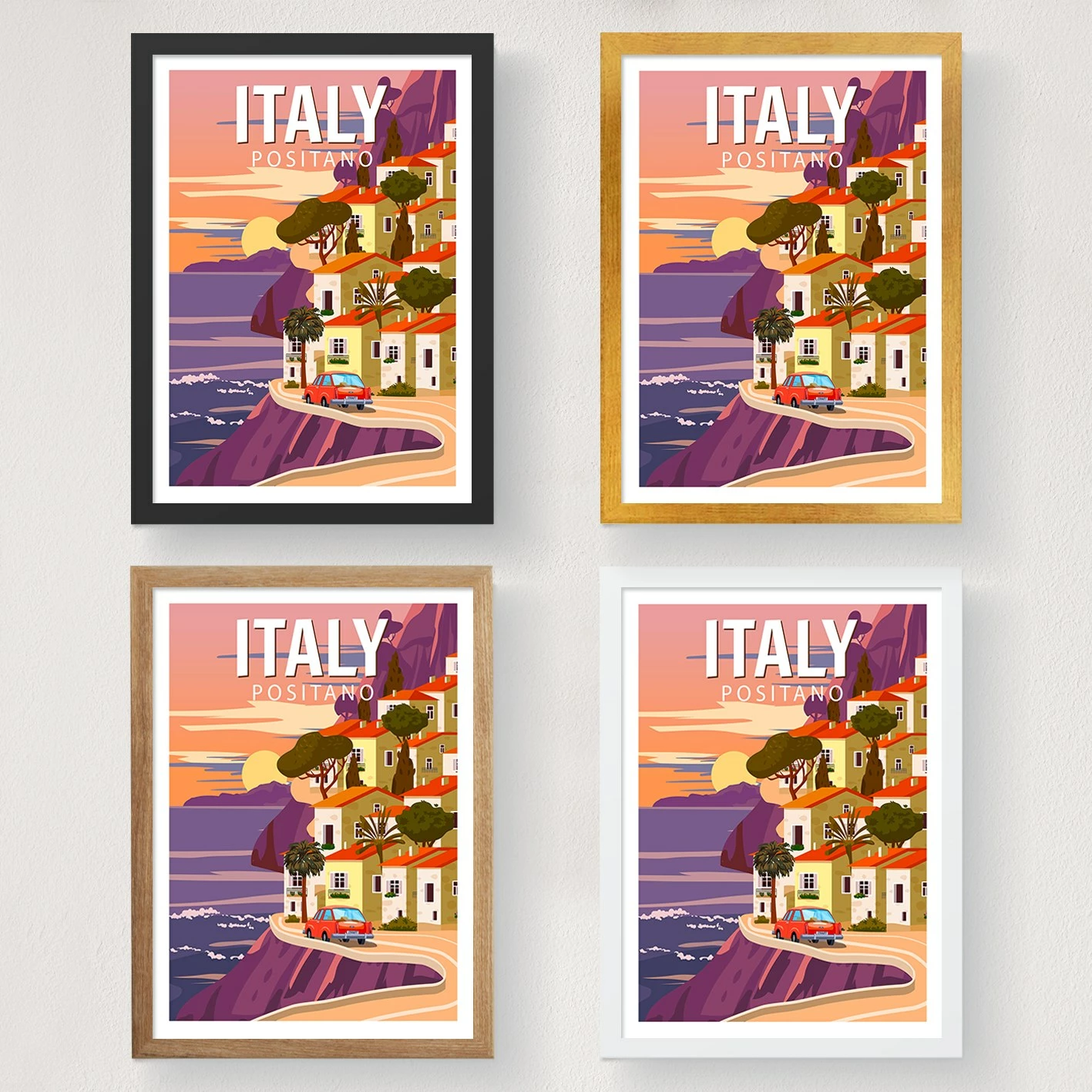Poster A3, Wallity, Itali, Positano - 2013