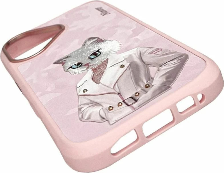 Kapak MagSafe Nimmy Magnetic Fashion Cute Pet për iPhone 16, rozë