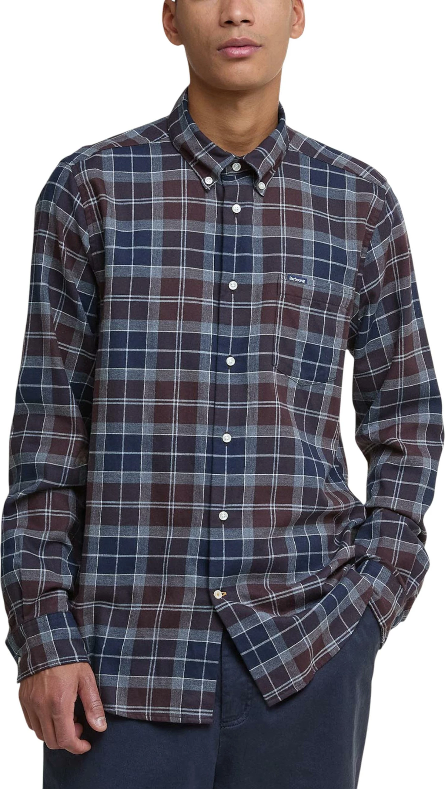 Këmishë për meshkuj Barbour Fortrose MSH4991, blu-kafe