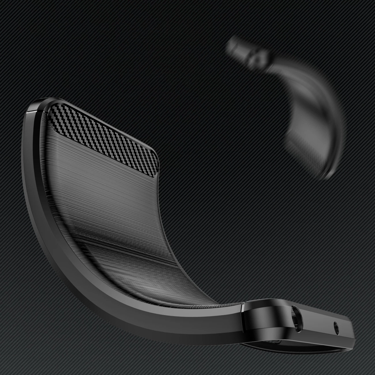 Mbështjellës Hurtel Carbon Case për iPhone 14, TPU, i zi