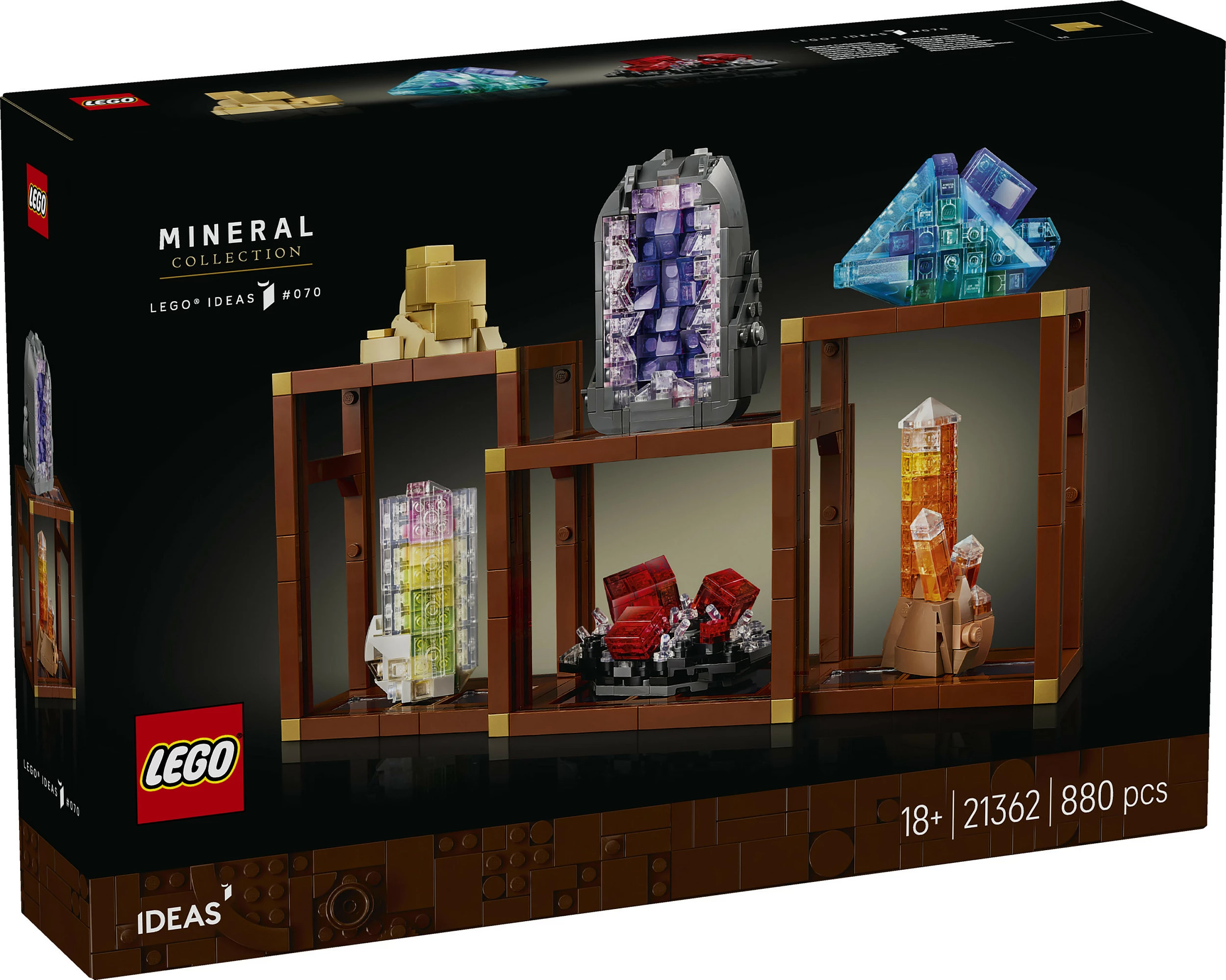 Set LEGO Ideas Mineral Collection 21362, 880 copë, 18+, shumëngjyrësh