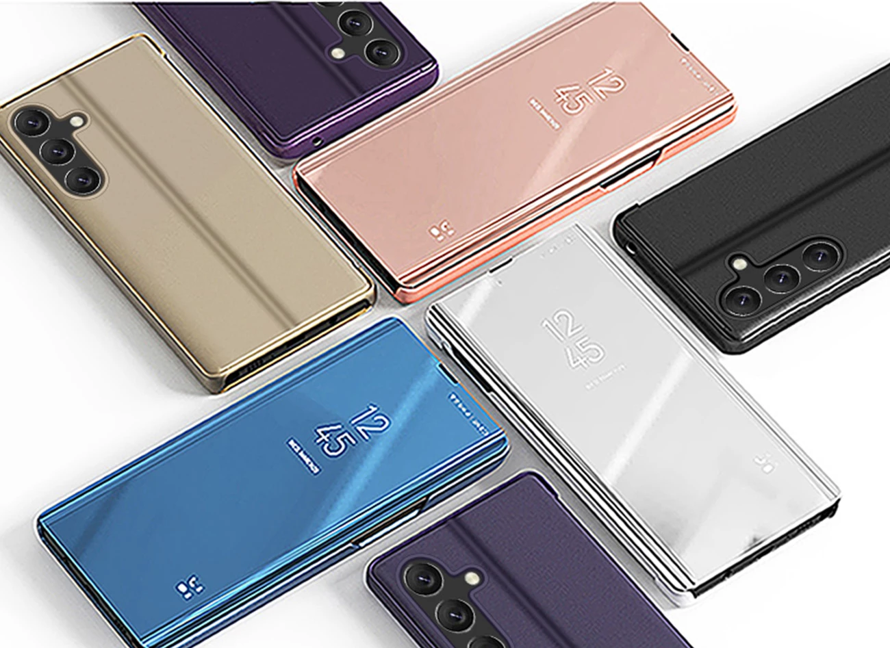 Mbështjellës Hurtel Clear View Case për Samsung Galaxy A24 4G, i zi, me kapak