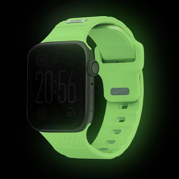 Rrip sportiv për Apple Watch UNIQ Stride SE, FKM Rubber, 42/41/40mm, që ndriçon në errësirë
