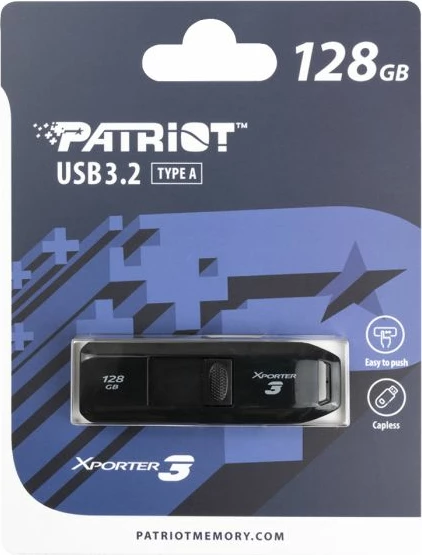 Memorie USB Patriot Xporter 3 128GB USB 3.2 Gen 1, 80MB/s, e zezë
