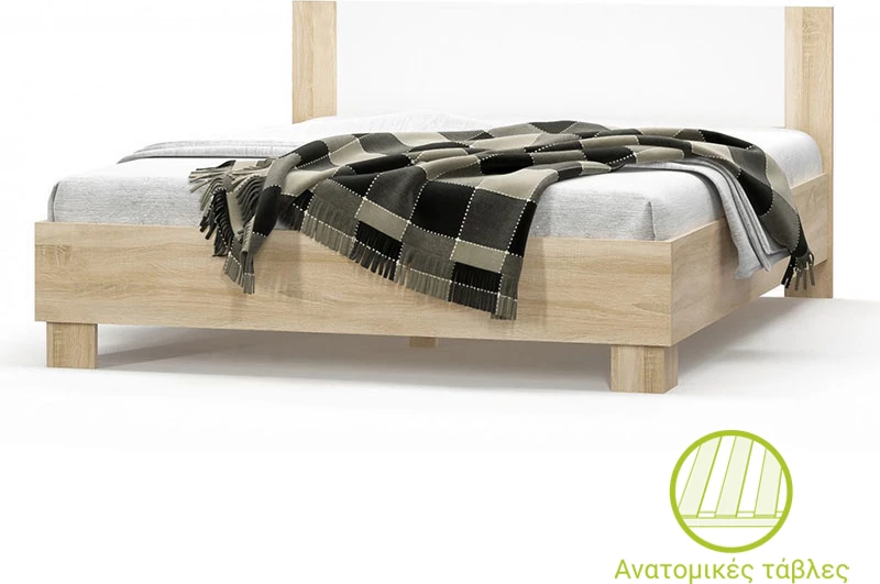 Krevat dopio Geneva ngjyrë natyrale-bardhë 160x200cm