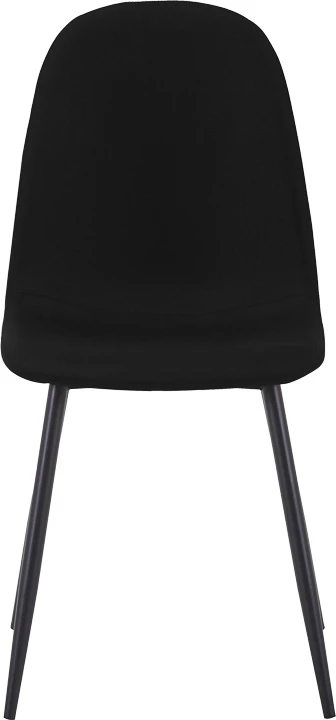 Karrige ngrënieje Bella, set prej 4 copash, material tekstili i zi, këmbë metali të zeza, 43.5x52x89cm