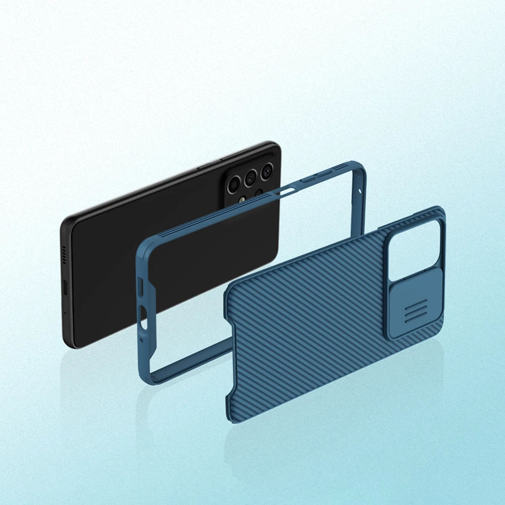 Mbështjellës Nillkin CamShield Pro për Samsung Galaxy A73, me mbulesë kamere, i zi