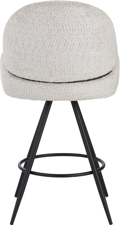 Karrige për bar rrotulluese Morea, ngjyrë bezhë, këmbë metalike të zeza, 68x66x82.5cm