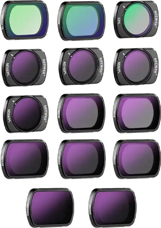 Set filtrash magnetikë për kamera sportive Neewer FL-P10, për DJI Osmo Pocket 3, shumëllojshmëri filtrash ND8~1000, LPR, MIST1/4, CPL, ND8/PL~ND64/PL