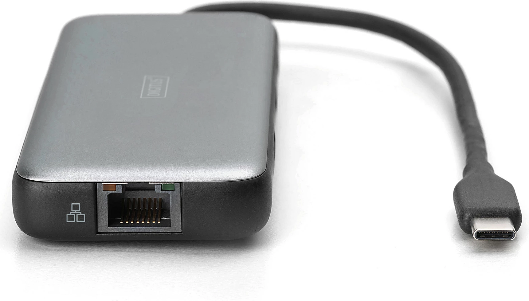 Docking USB-C Digitus, HDMI 4K, USB 3.2, RJ45, SD/MicroSD, USB PD, alumini gri