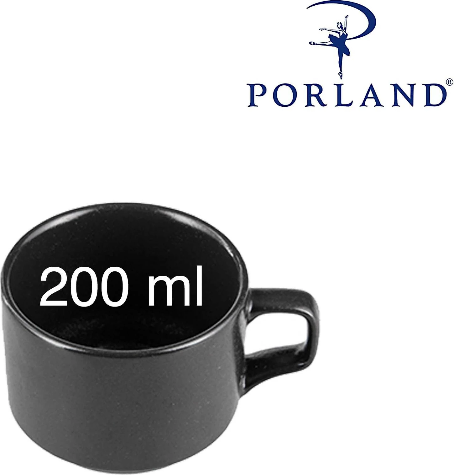 Filxhan i stivueshëm Porland Seasons Coal 200 ml, i zi, set 6 copë