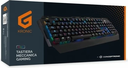 Tastierë gaming Conceptronic, mekanike, RGB, Blue Switch, QWERTY italiane, e zezë