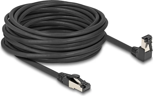 Kabllo rrjeti DeLOCK Cat8.1 S/FTP RJ45 10 m, 40 Gbps, 90° e përkulun, e zezë