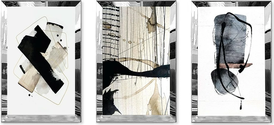Pikturë dekorative MDF-Plexiglass (3 copë), Wallity, Huhu408, 50x70