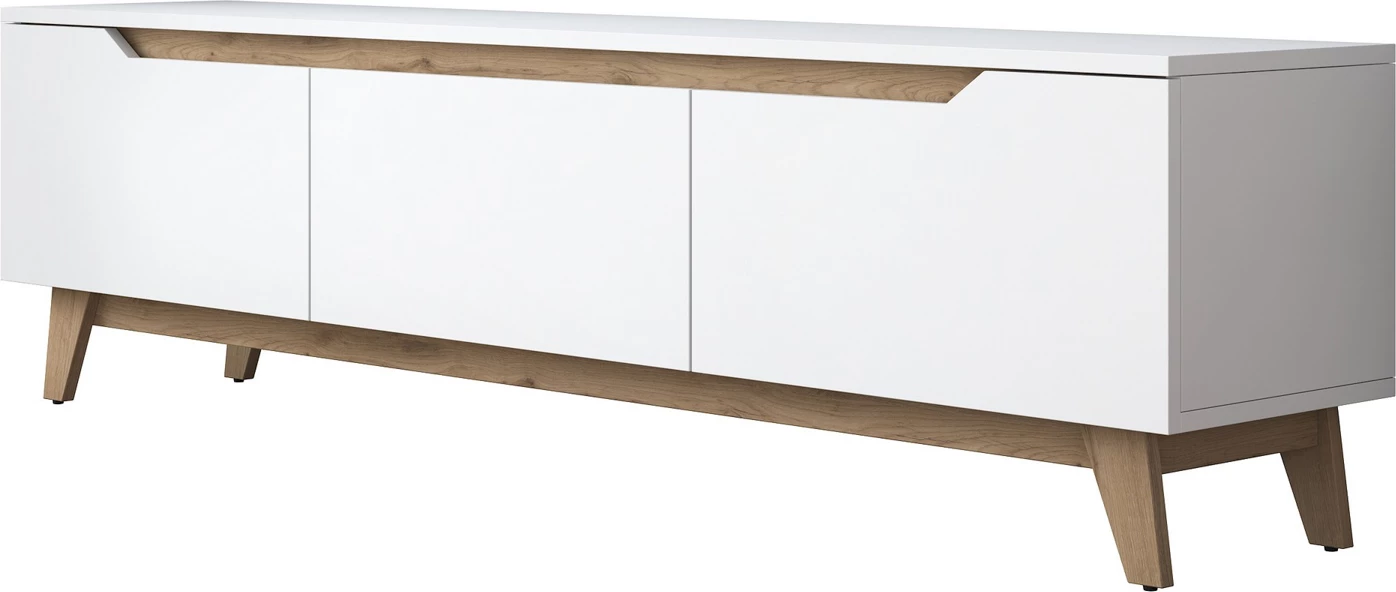 Komodë TV Hanah Home, D1 - 2472, ngjyrë e bardhë dhe arre