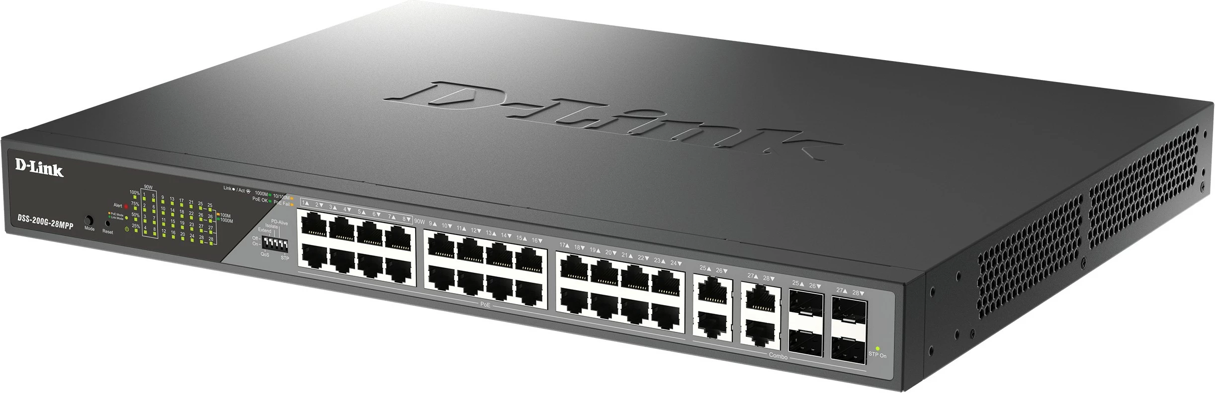 Switch D-Link DSS-200G-28MP, Managed, L2, Gigabit Ethernet, PoE, 1U