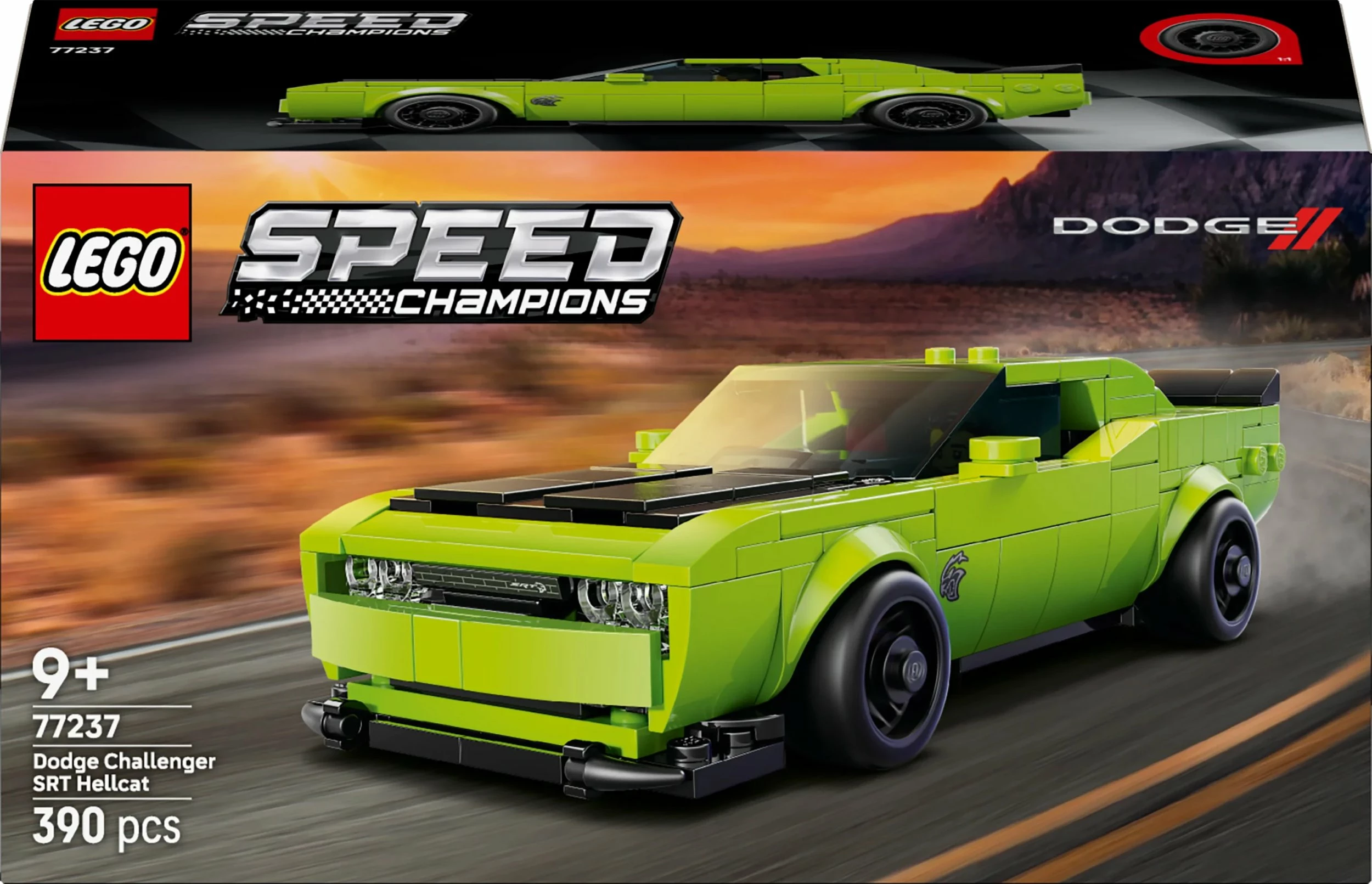 Set LEGO Speed Champions Dodge Challenger SRT Hellcat 77237, 390 copë, jeshile