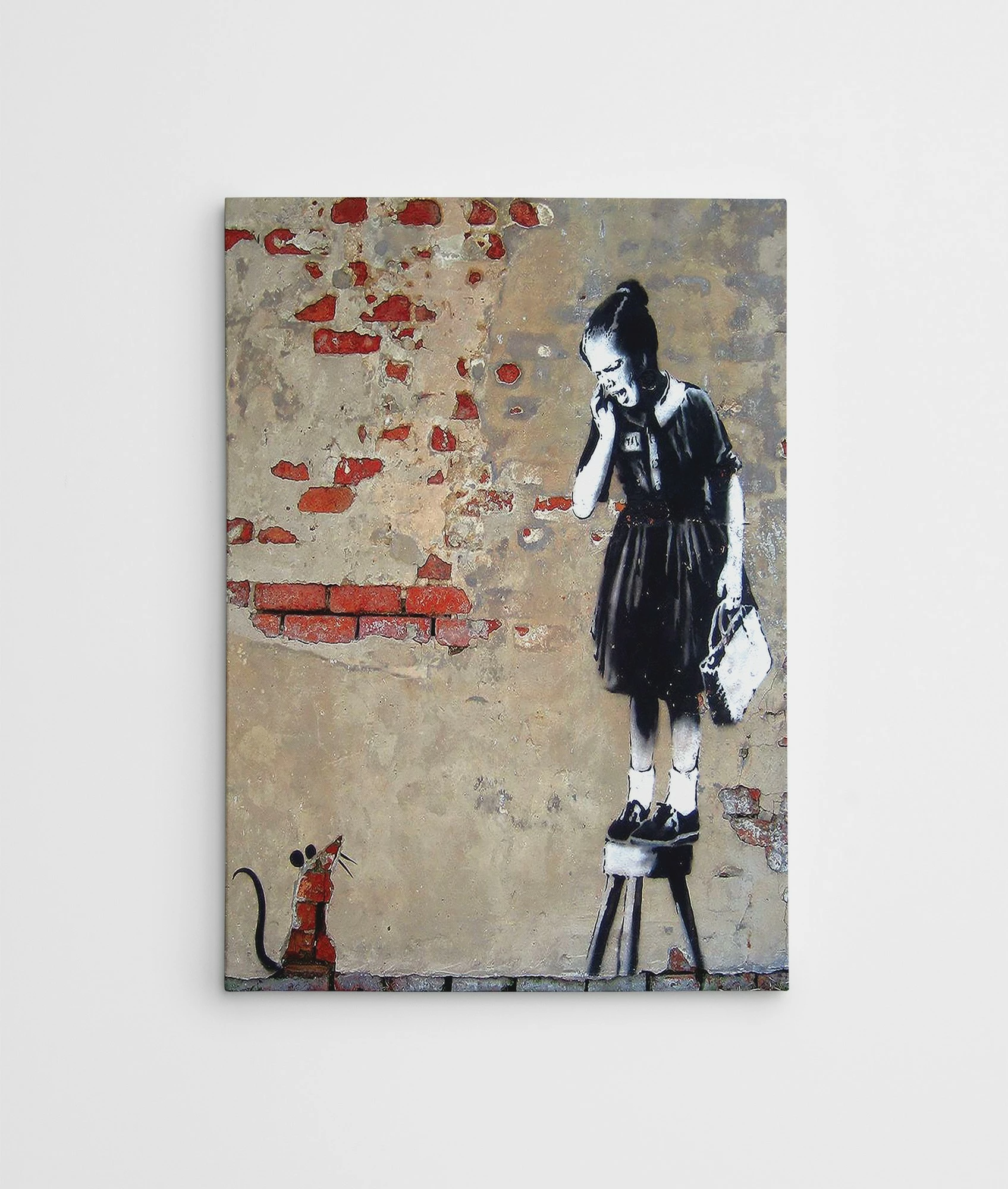 Pikturë dekorative në kanavacë, Banksy, shumëngjyrëshe, kornizë druri, 50x70cm