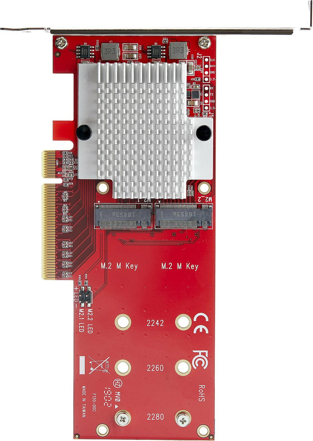 Kartë adapter StarTech PEX8M2E2, PCIe 3.0 x8, Dual M.2 SSD, e kuqe