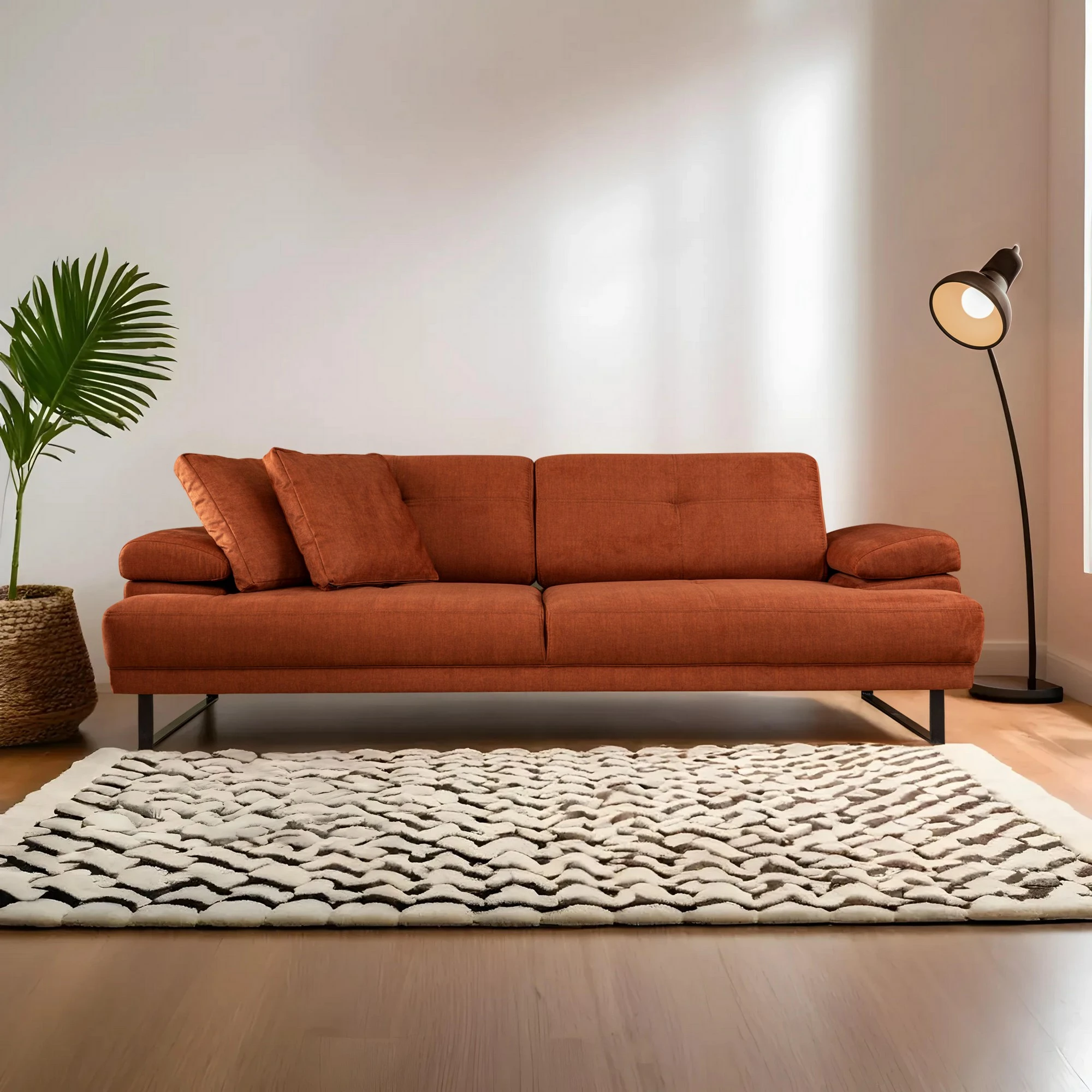 Divan-krevat 3 vendësh, ngjyrë portokalli, Atelier del Sofa, Mustang