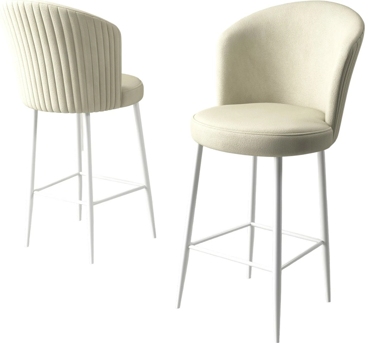 Set karrigesh për bar (4 copë), Hanah Home, Alte, krem, e bardhë