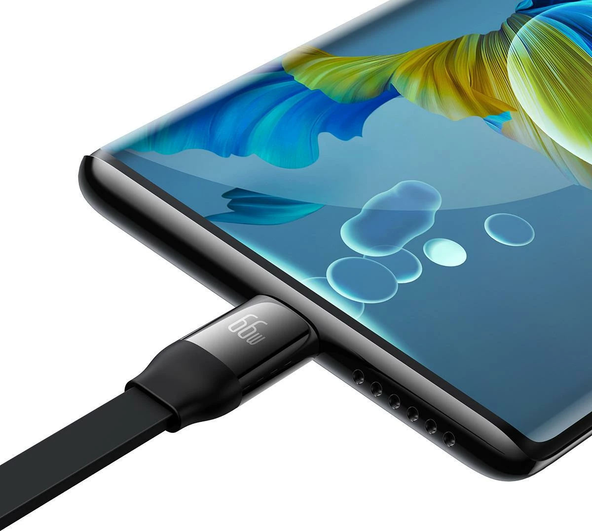 Kabllo USB Baseus Bright Mirror 2 CAMJ010101 3-në-1 retraktile 1.1 m 66W USB-A në USB-C/microUSB/Lightning, e zezë