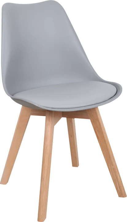 Karrige Gaston PP-PU ngjyrë gri e lehtë - këmbë natyrale 58x47x85cm