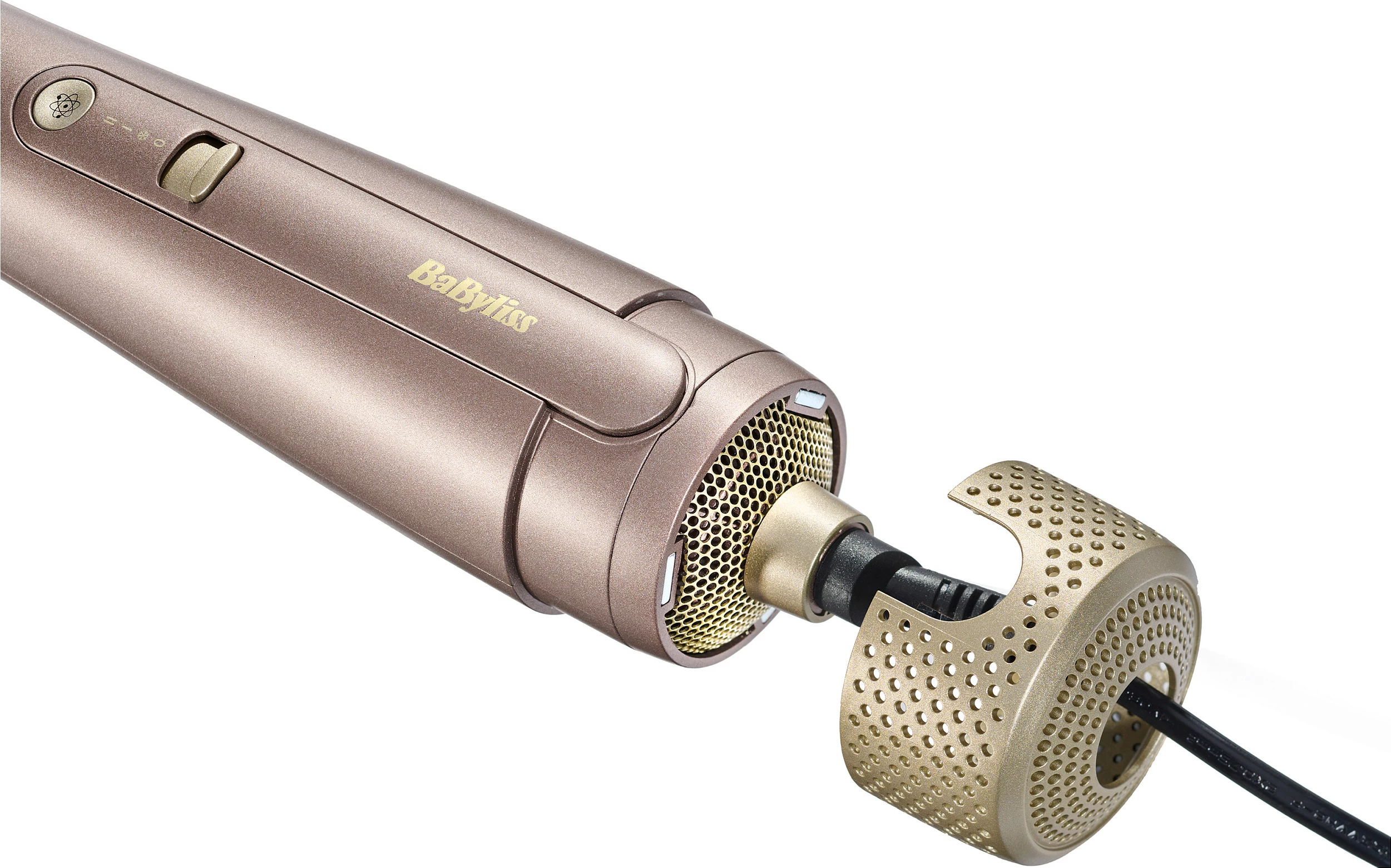 Furçë me ajër të nxehtë BaByliss Air Volume, 2 shpejtësi, 2 nivele nxehtësie, auto-off 60 min, rozë e artë