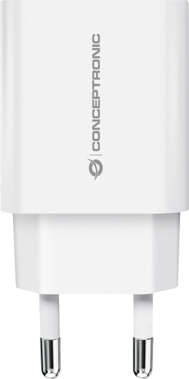 Karikues Conceptronic 1 port USB-C PD 3.0 20W i bardhë
