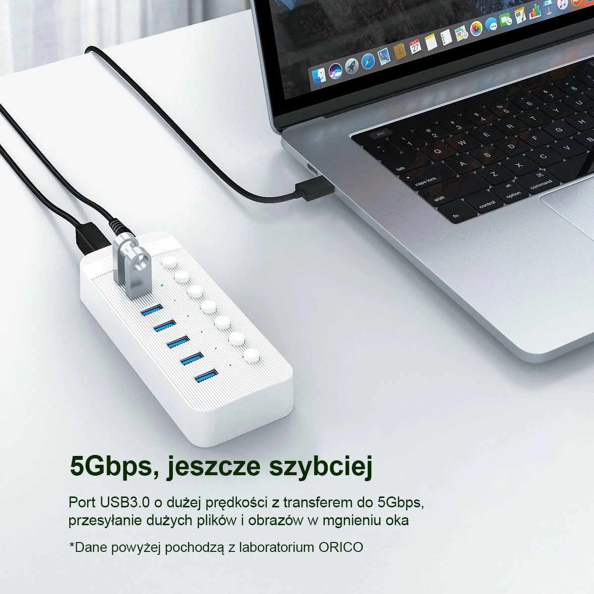 USB hub Orico CT2U3-16AB-EU-BK-BP 16x USB-A 3.2 Gen1 5 Gbps, aktiv, zi