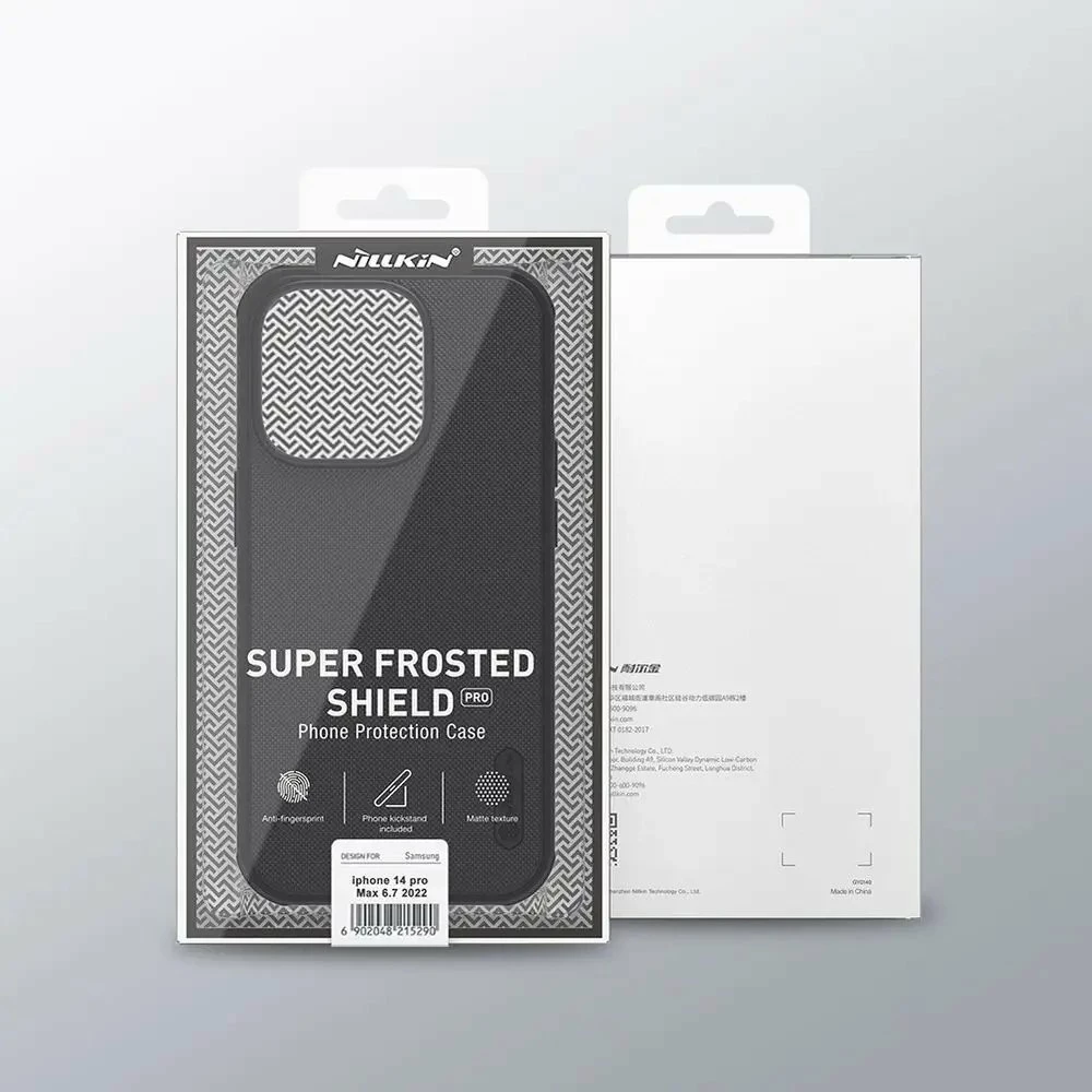 Mbështjellës Nillkin Super Frosted Shield Pro për Apple iPhone 14 Pro Max, me xham të kalitur, zi