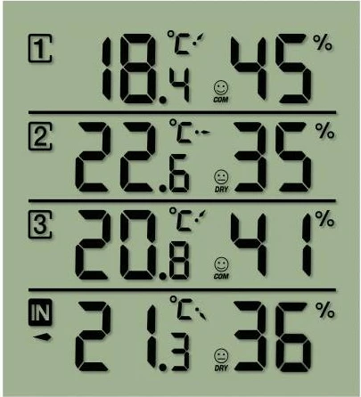 Termometër higrometër Bresser Temeo Hygro Quadro, i zi