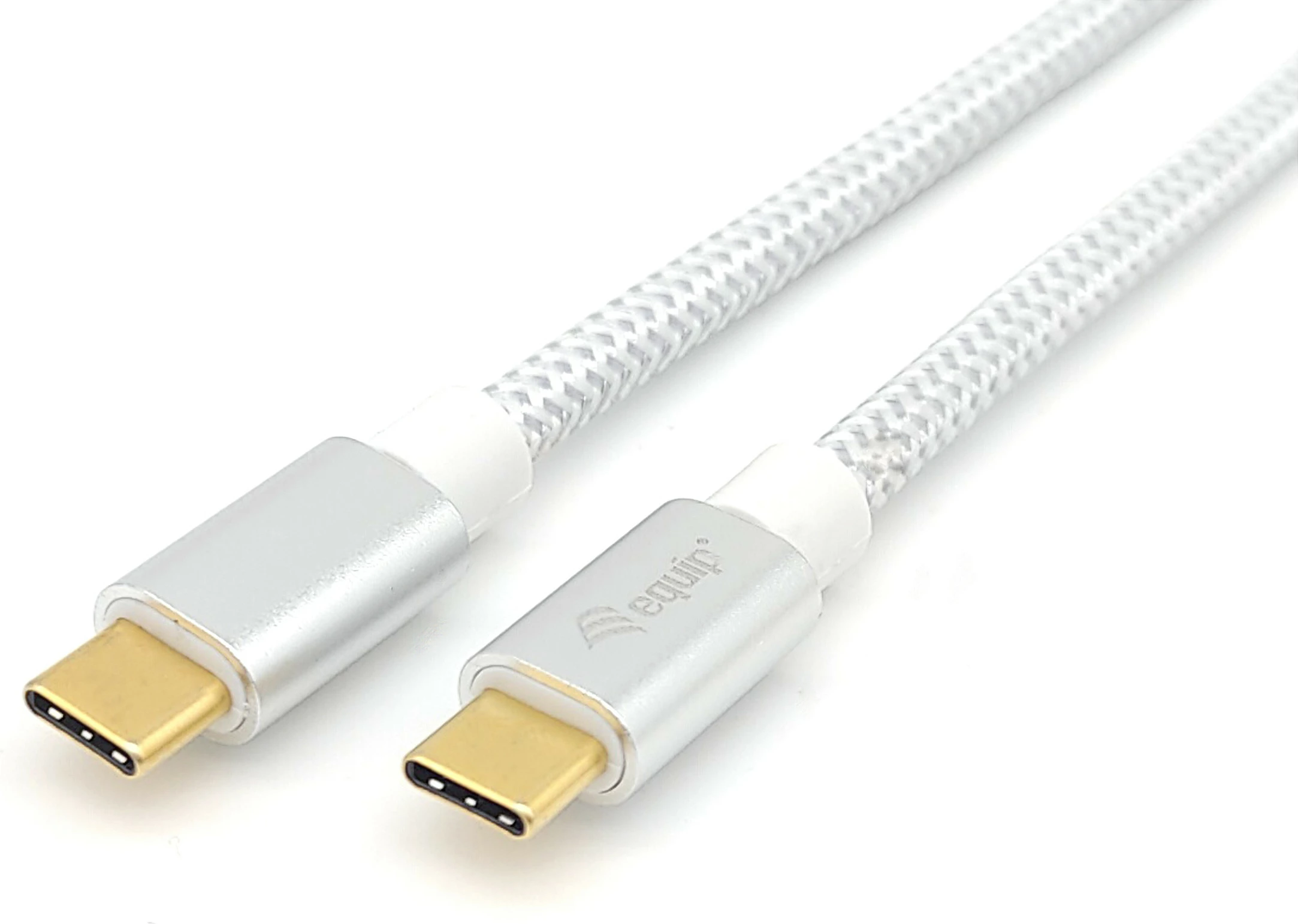 Kabëll USB C në USB C Equip 0.5m, USB 3.2 Gen 2, 100W, Silver/White