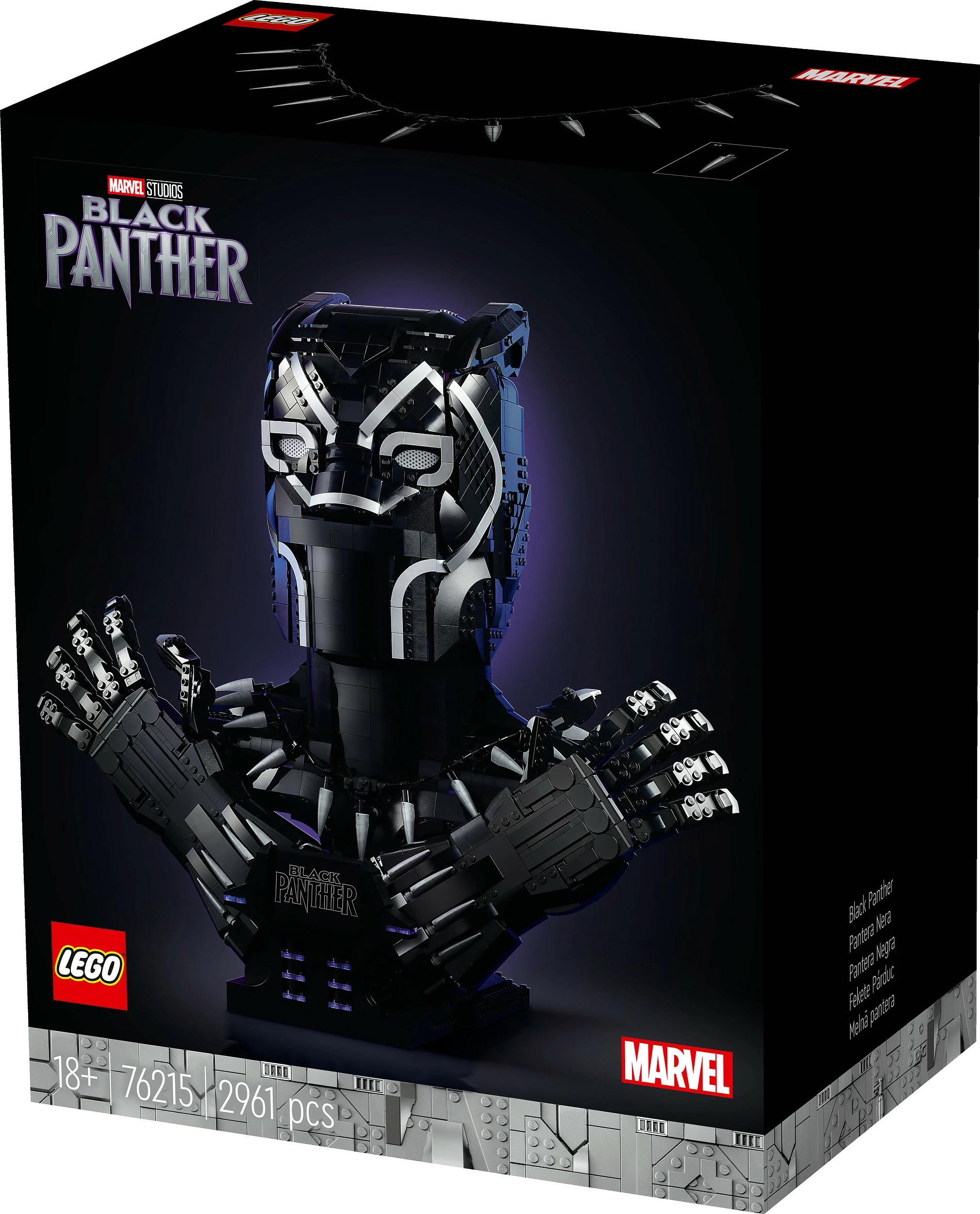 Set LEGO Marvel Black Panther 76215, 2961 pjesë, 18+, i zi