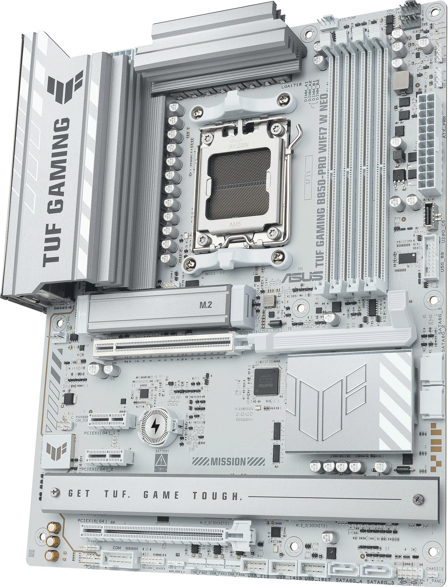 Pllakë amë ASUS TUF GAMING B850-PRO WIFI7 W NEO, Socket AM5, DDR5 256GB, Wi‑Fi 7, e bardhë