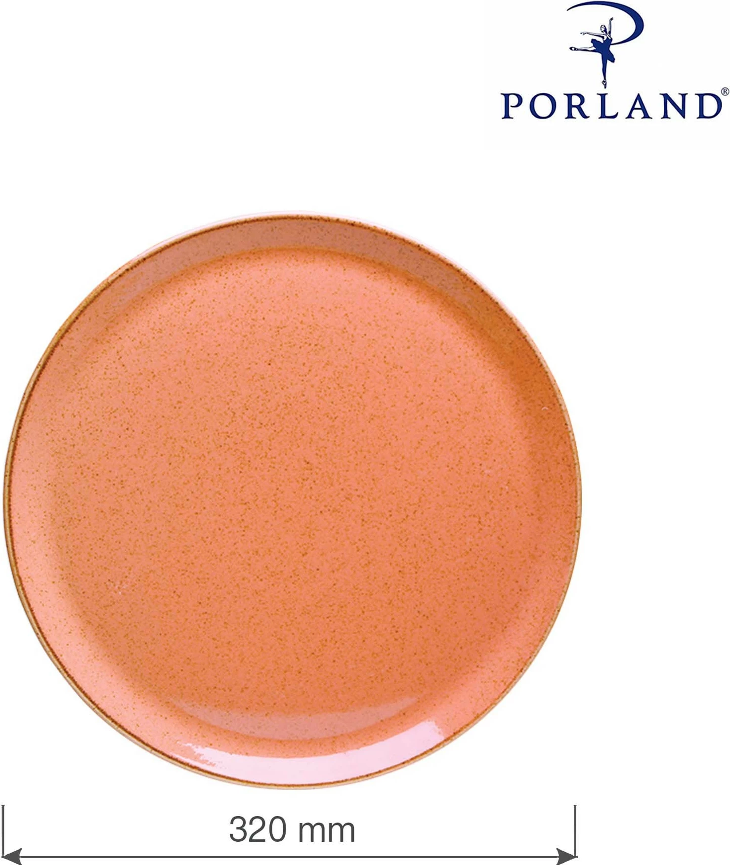 Pjatë pice Porland Seasons Amber 320 mm, portokalli, set 6 copë