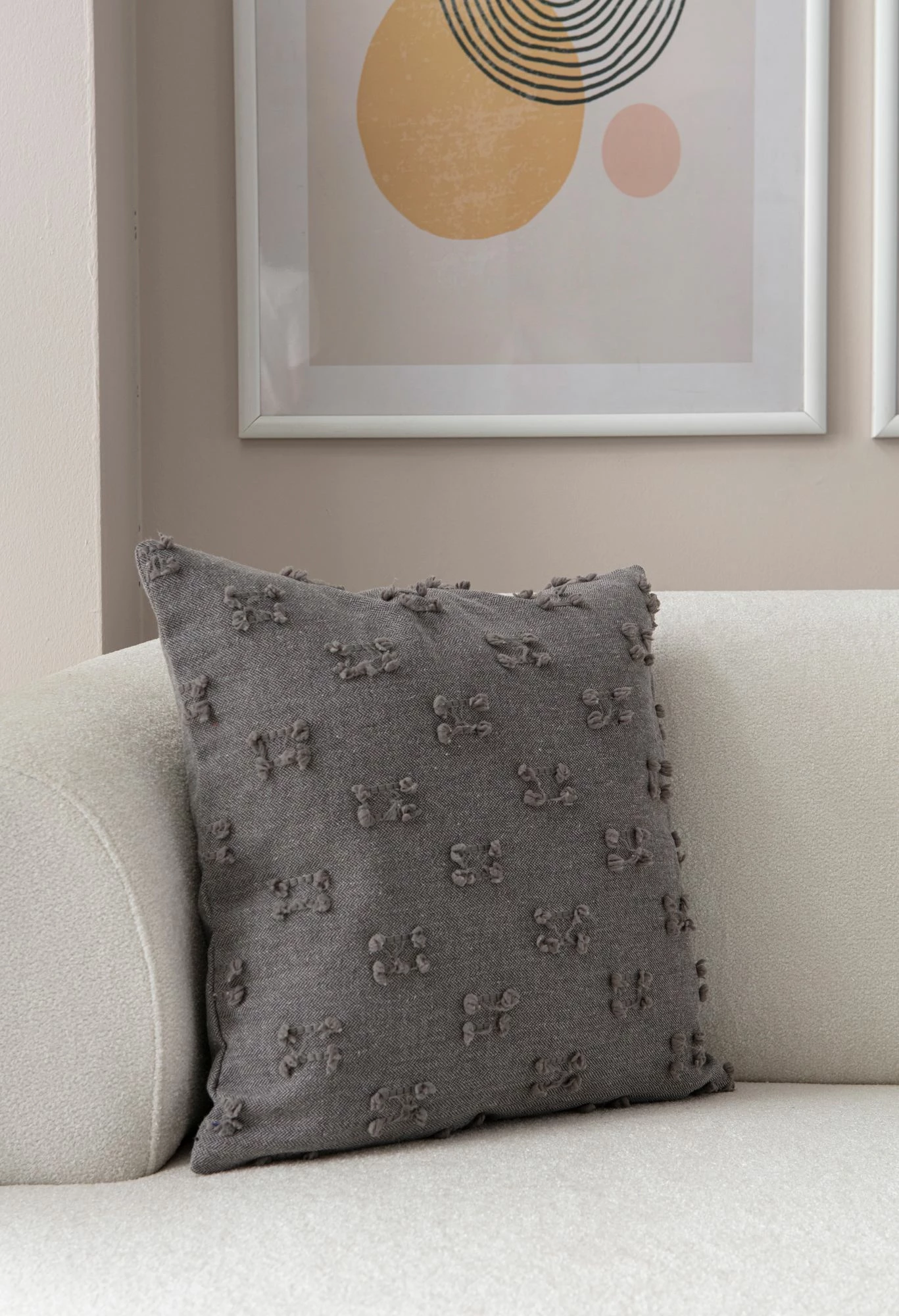 Jastëk dekorativ, ngjyrë gri, Evila Originals, 43x43cm