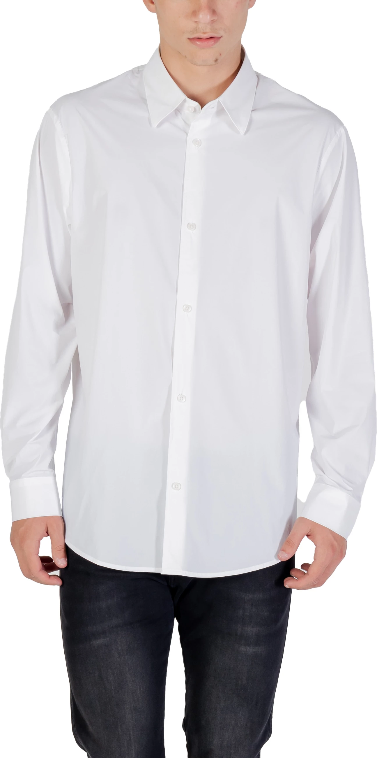 Këmishë me mëngë të gjata për meshkuj Armani Exchange XM001567 AF19193, krem