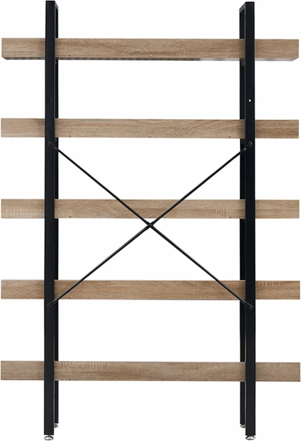 Raft librash HORIZON, 5 rafte, sonoma e zezë, 120x28x170