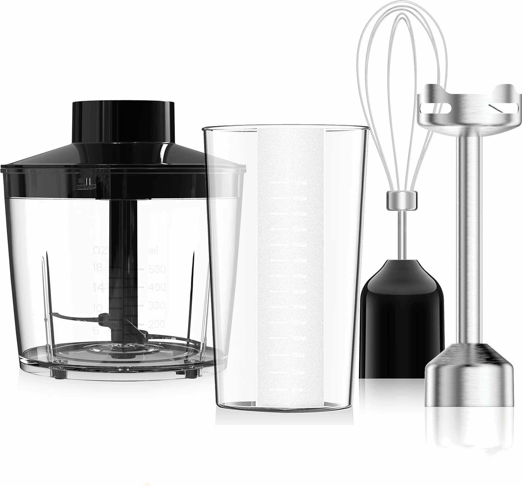 Blender dore Elit PulsarPRO SMI-800A 800W, set me grirës 500 ml + enë përzierje 700 ml + rrahëse, i zi/argjendtë 7