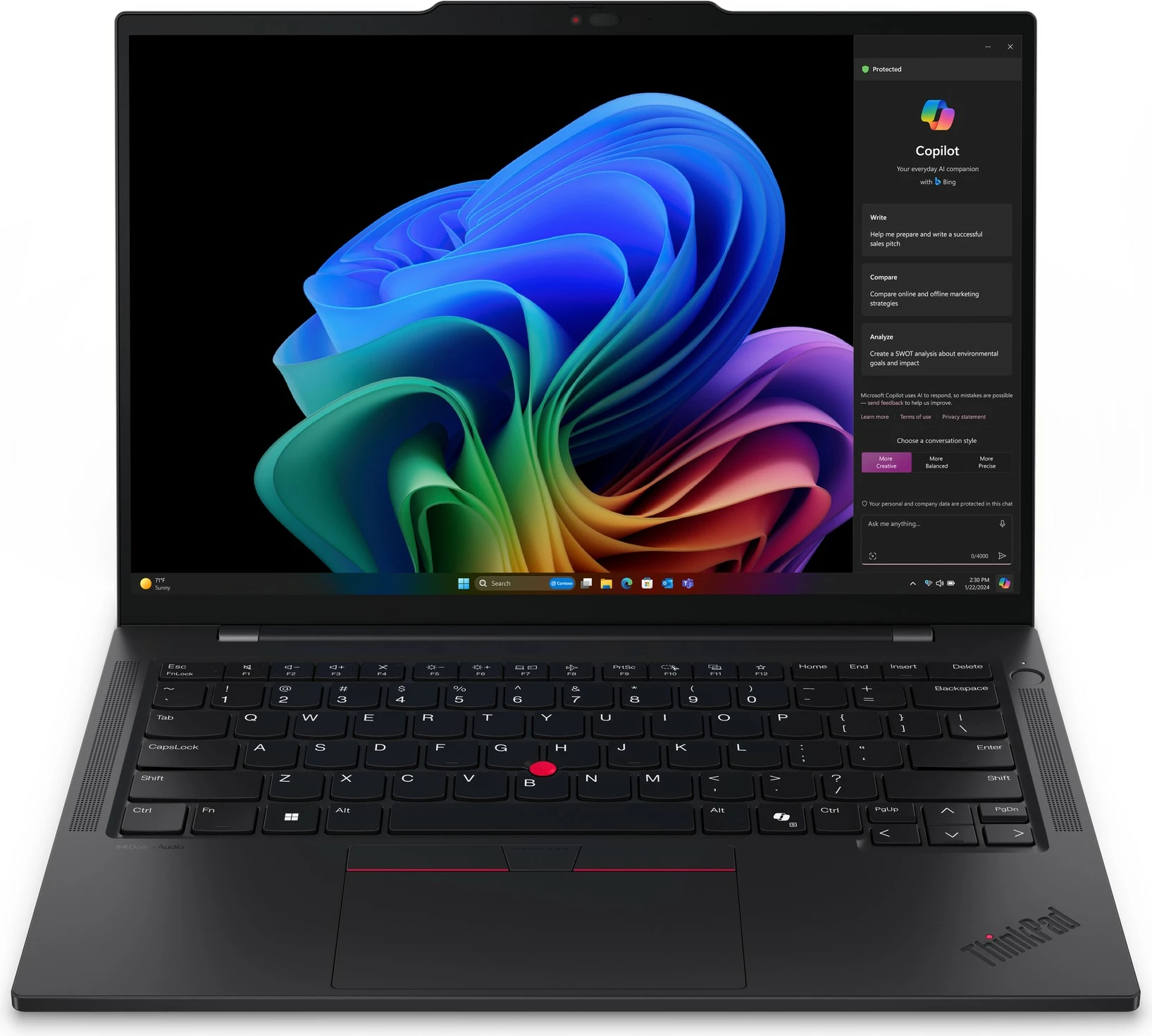 Laptop Lenovo ThinkPad T14s, 14", Qualcomm Snapdragon, 32GB RAM, 1TB SSD, i zi (DE keyboard)
