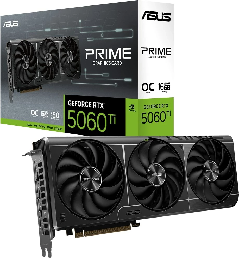 Kartelë grafike ASUS Prime RTX 5060 Ti, 16 GB GDDR7, Multikolor